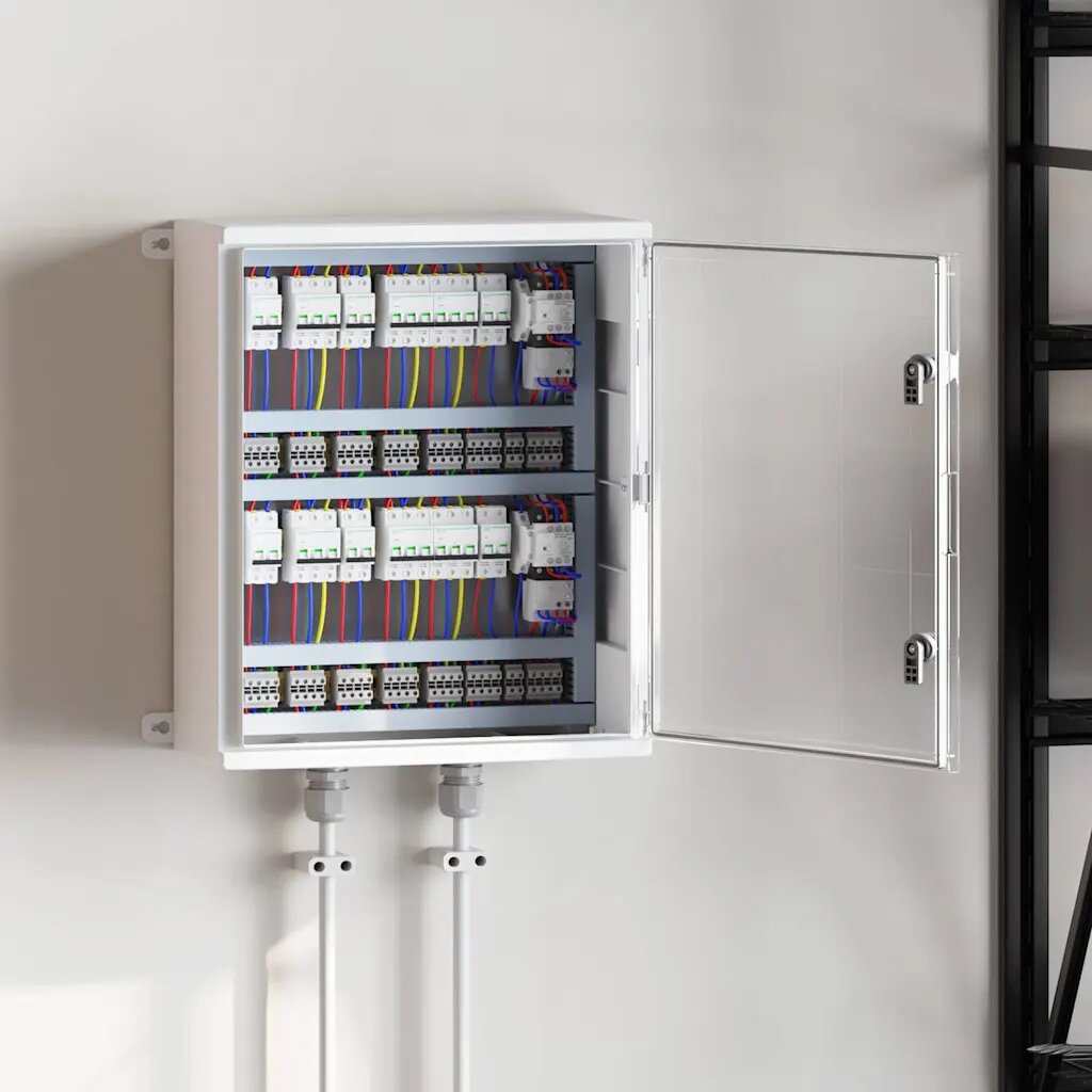 vidaXL Контролен шкаф Сив 57 x 23 x 60 см ABS пластмаса