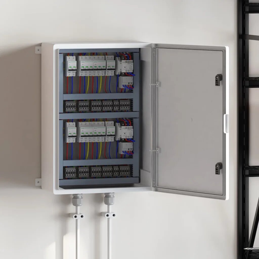 vidaXL Контролен шкаф Сив 57 x 245 x 70 см ABS пластмаса