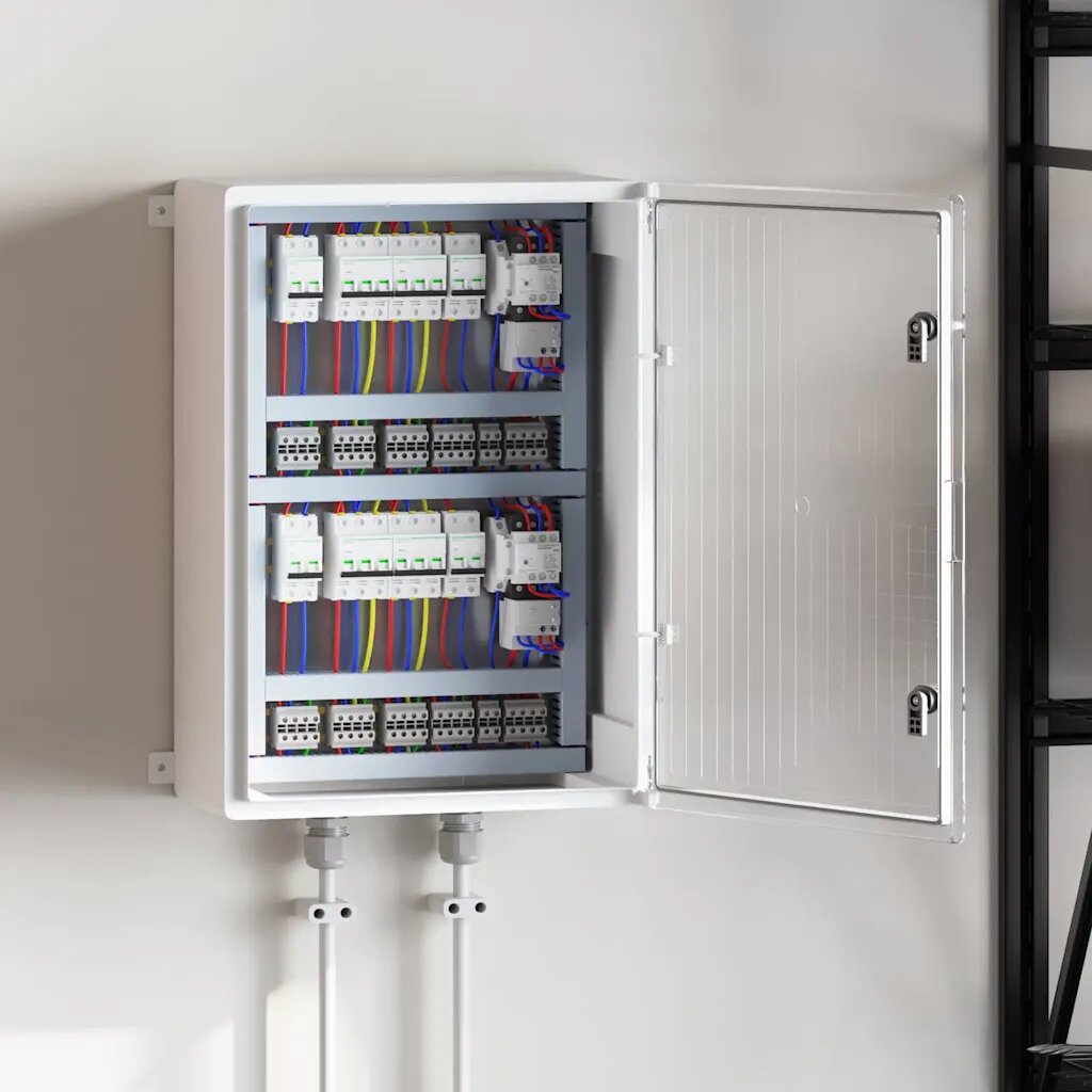 vidaXL Контролен шкаф Сив 57 x 245 x 70 см ABS пластмаса