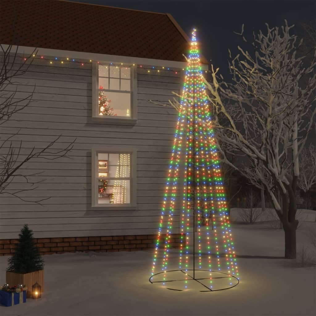 vidaXL Конусовидна елха многоцветна 732 LED 160x500 см