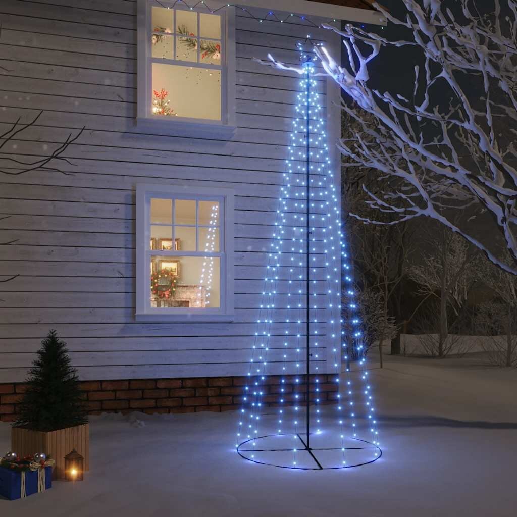 vidaXL Конусовидна елха синя 310 LED 100x300 см