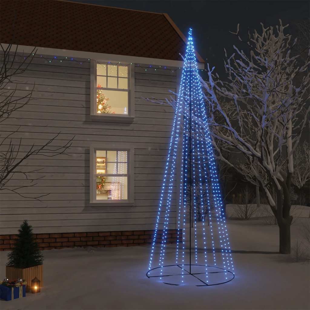 vidaXL Конусовидна елха синя 732 LED 160x500 см