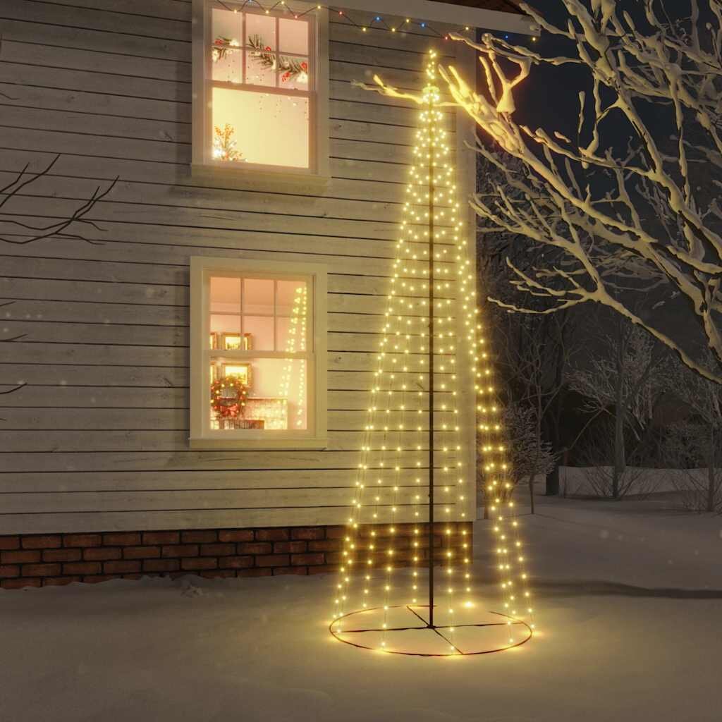 vidaXL Конусовидна елха топло бяло 310 LED 100x300 см