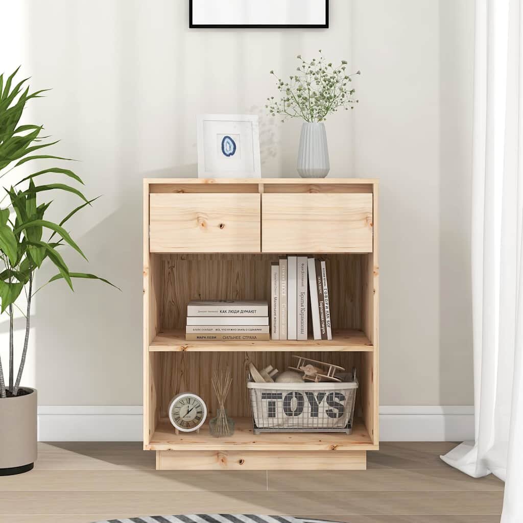 vidaXL Конзолен шкаф 60x34x75 см бор масив