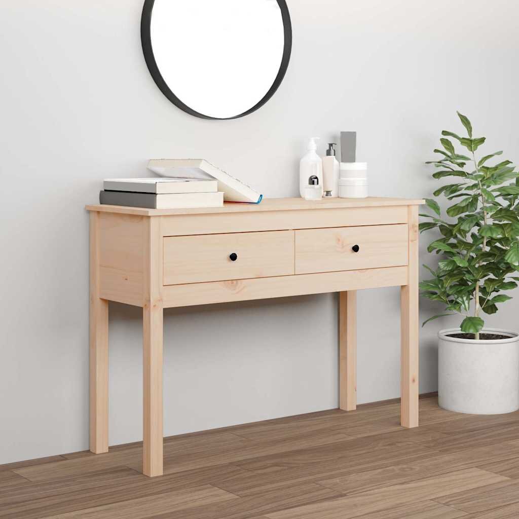 vidaXL Конзолна маса 100x35x75 см борово дърво масив