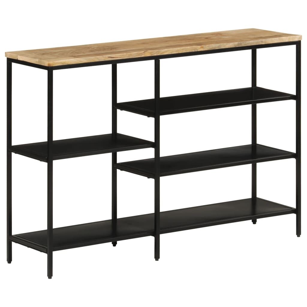 vidaXL Конзолна маса 110x30x75 cм мангово дърво масив и желязо