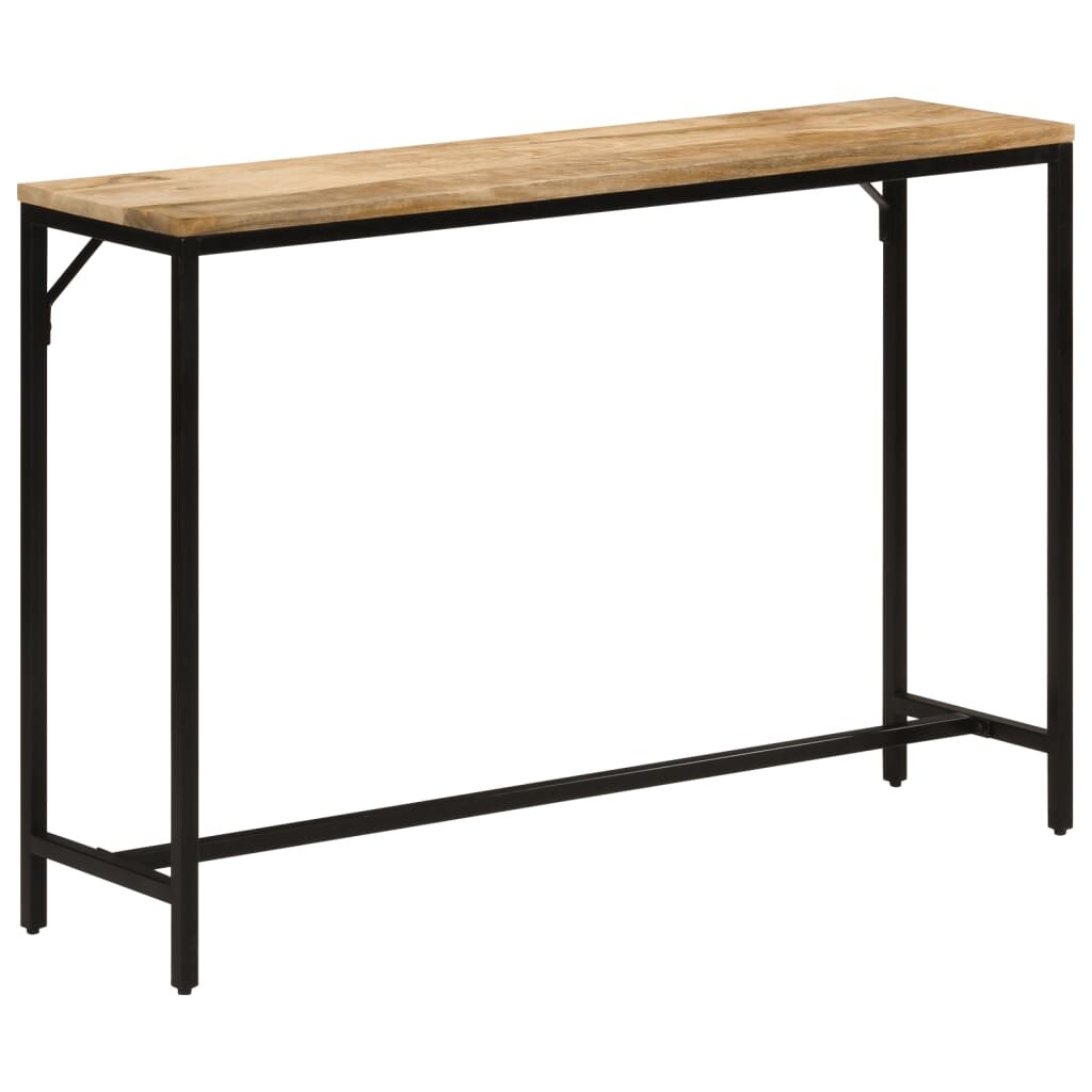 vidaXL Конзолна маса 110x30x75 cм мангово дърво масив и желязо