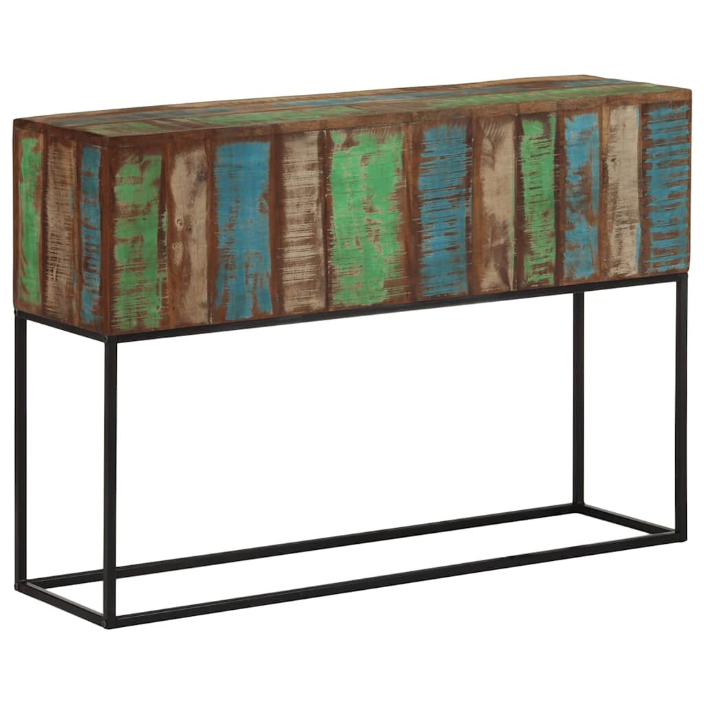 vidaXL Конзолна маса 110x30x75 cм регенерирано дърво масив и желязо