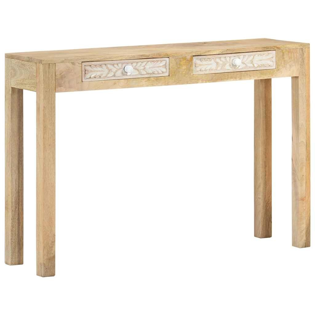 vidaXL Конзолна маса 110x30x75 см масивно избелено дърво манго