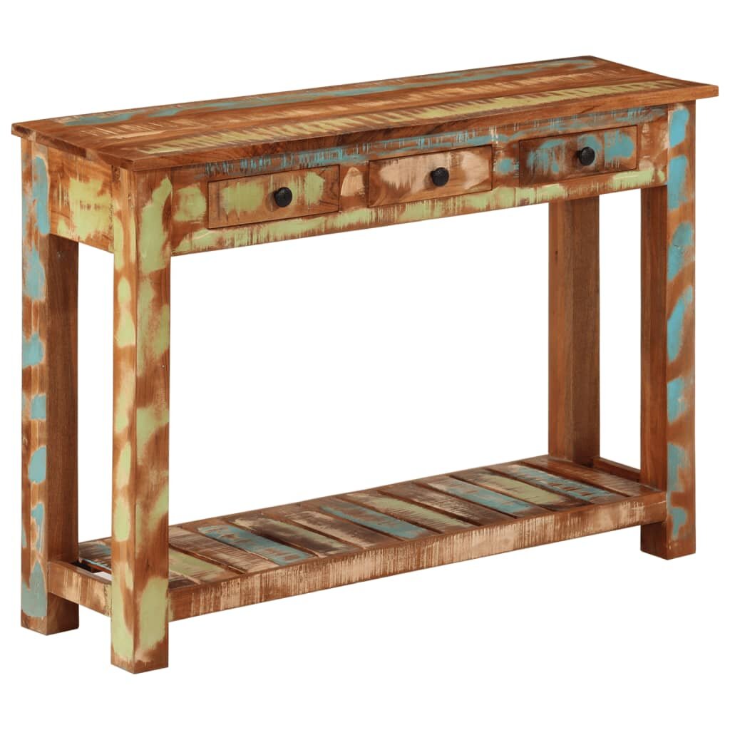 vidaXL Конзолна маса 110x30x76 cм регенерирано дърво масив