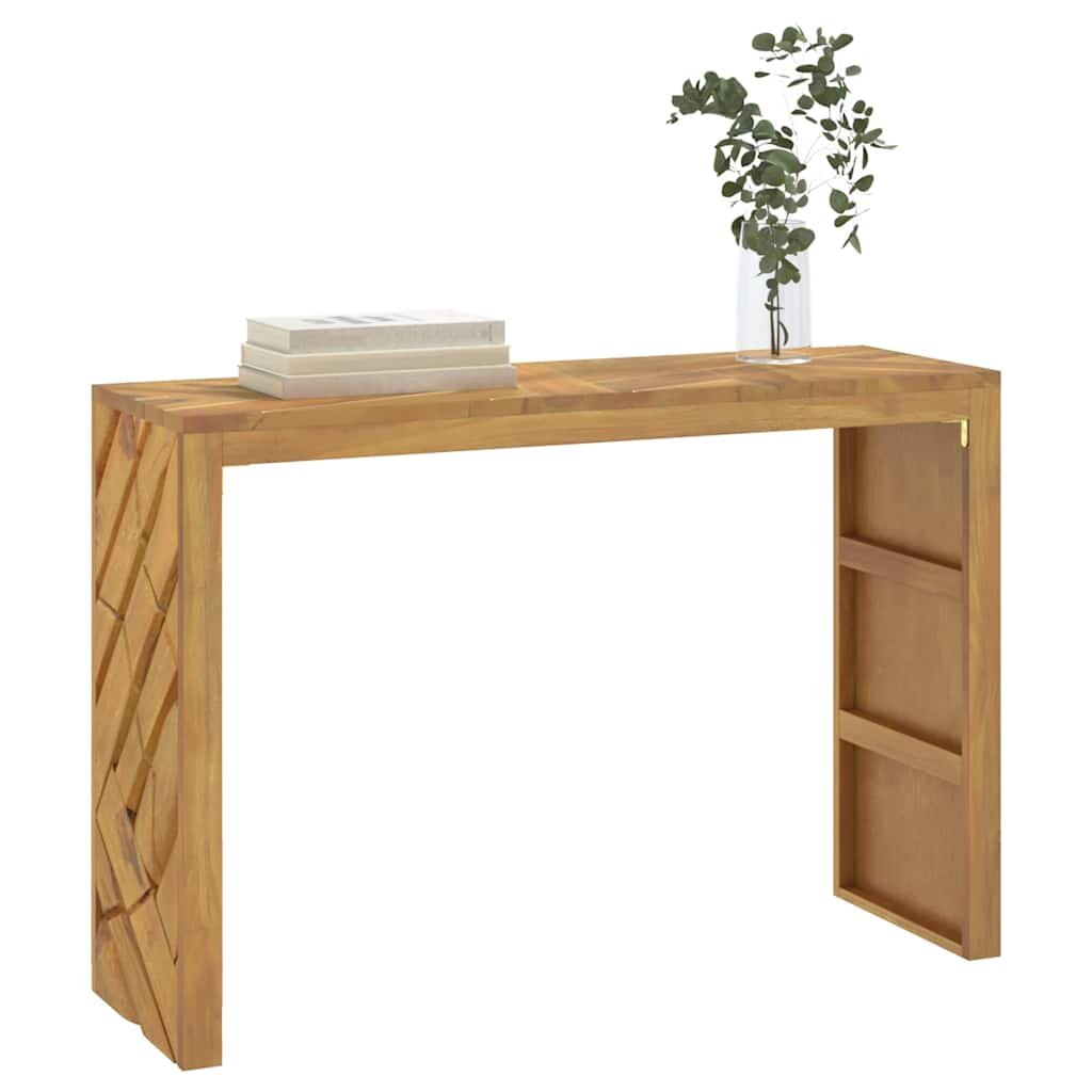 vidaXL Конзолна маса 110x35x75 см масивно тиково дърво