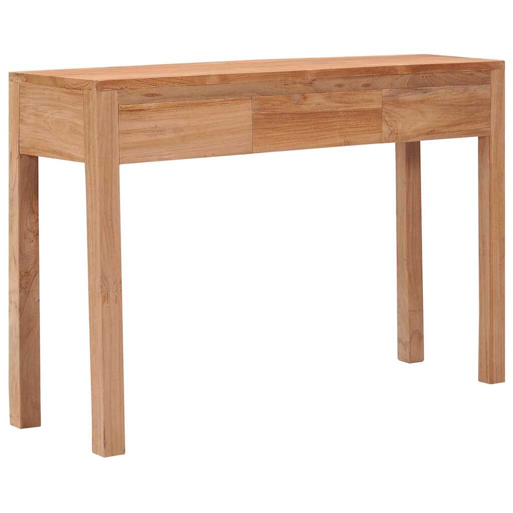 vidaXL Конзолна маса 110x35x75 см тиково дърво масив
