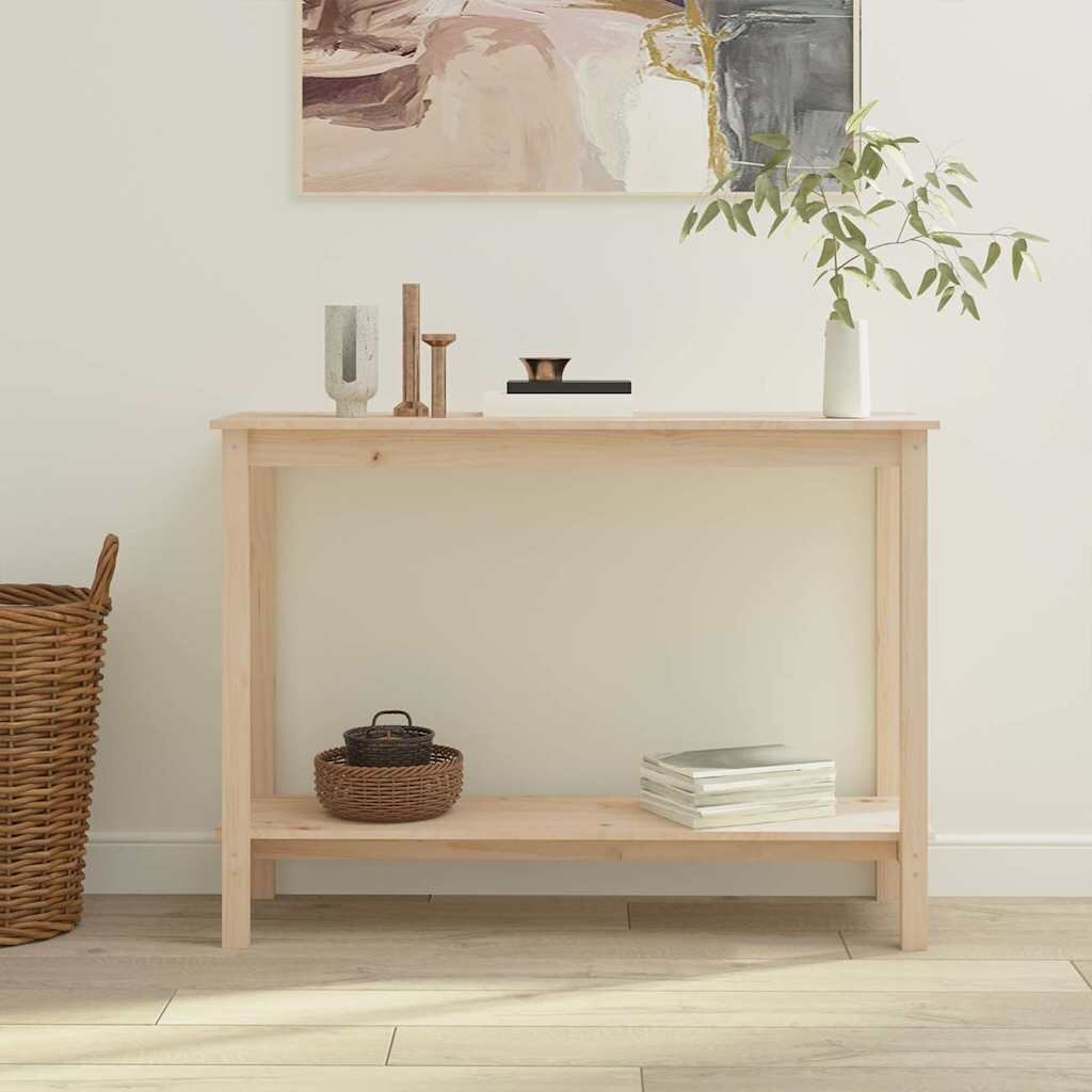 vidaXL Конзолна маса 110x40x80 см борово дърво масив