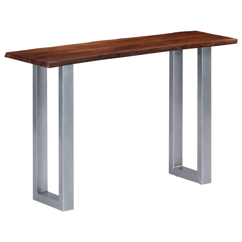 vidaXL Конзолна маса 115x35x76 см акация масив и желязо