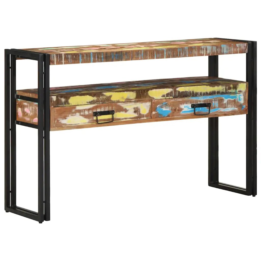 vidaXL Конзолна маса 120 x 33 x 75 см Солидно възстановено дърво