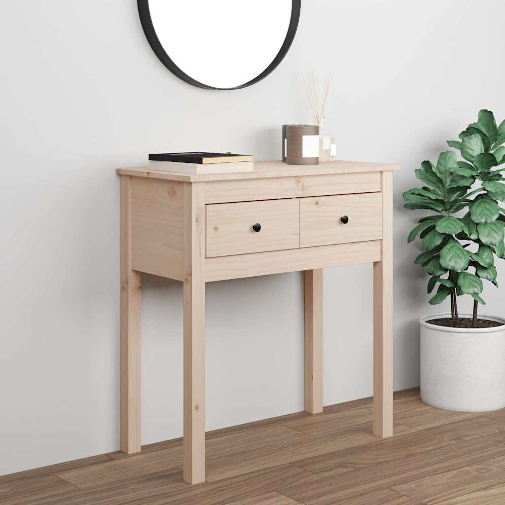 vidaXL Конзолна маса 70x35x75 см борово дърво масив