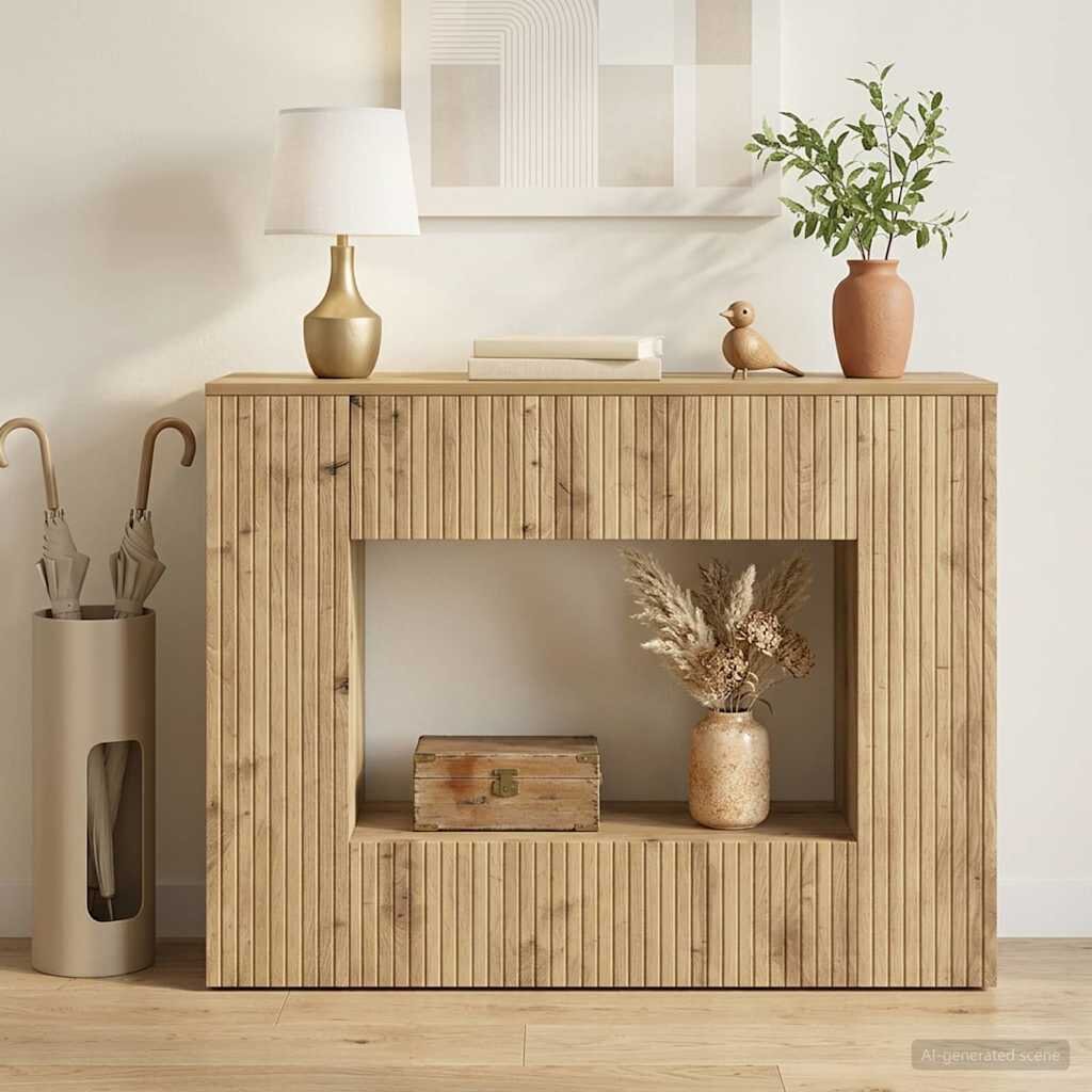 vidaXL Конзолна маса Артизан Дъб 101 x 29 x 74 см