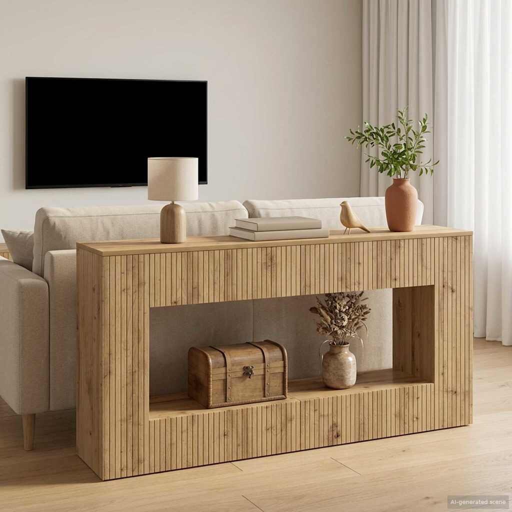vidaXL Конзолна маса Артизан Дъб 155 x 29 x 74 см