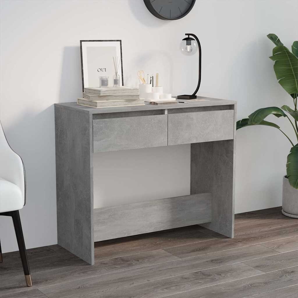vidaXL Конзолна маса бетонно сива 89x41x765 см инженерно дърво