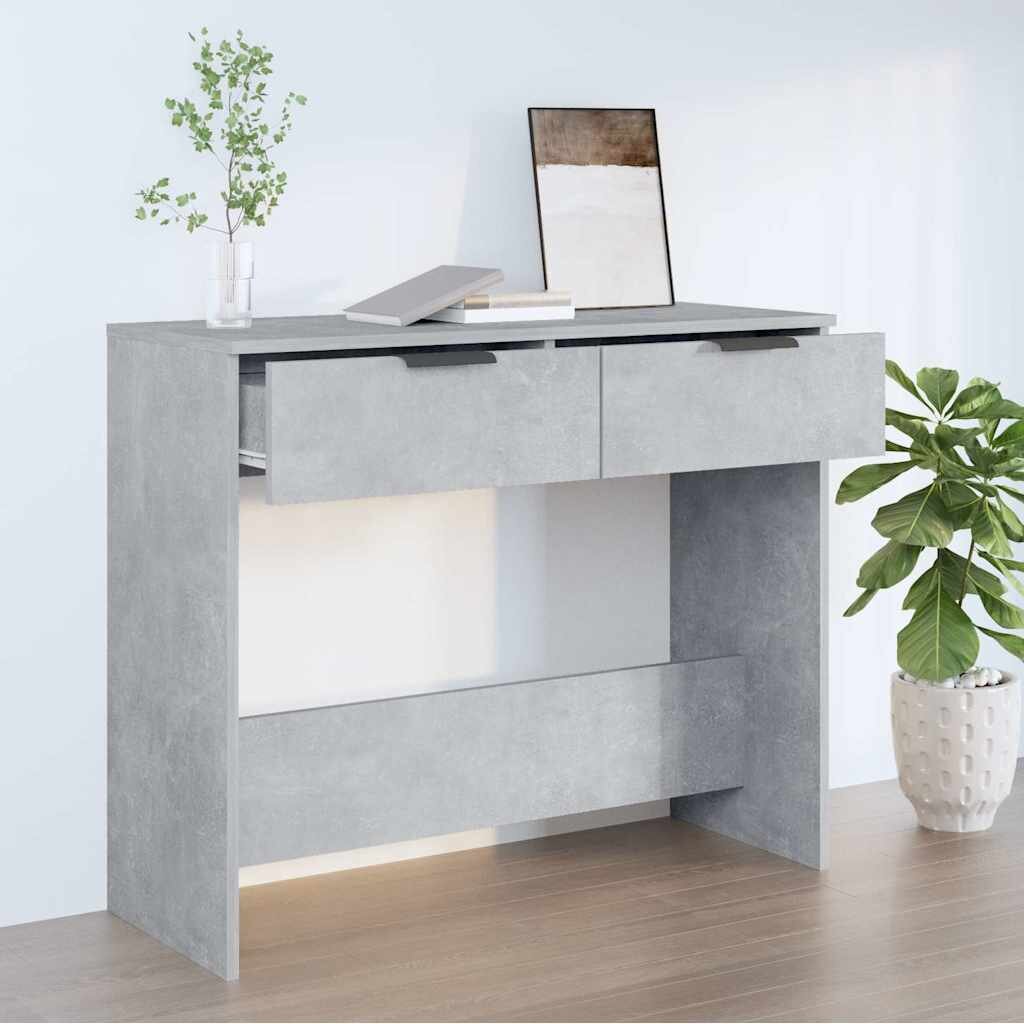 vidaXL Конзолна маса бетонно сива 90x36x75 см инженерно дърво