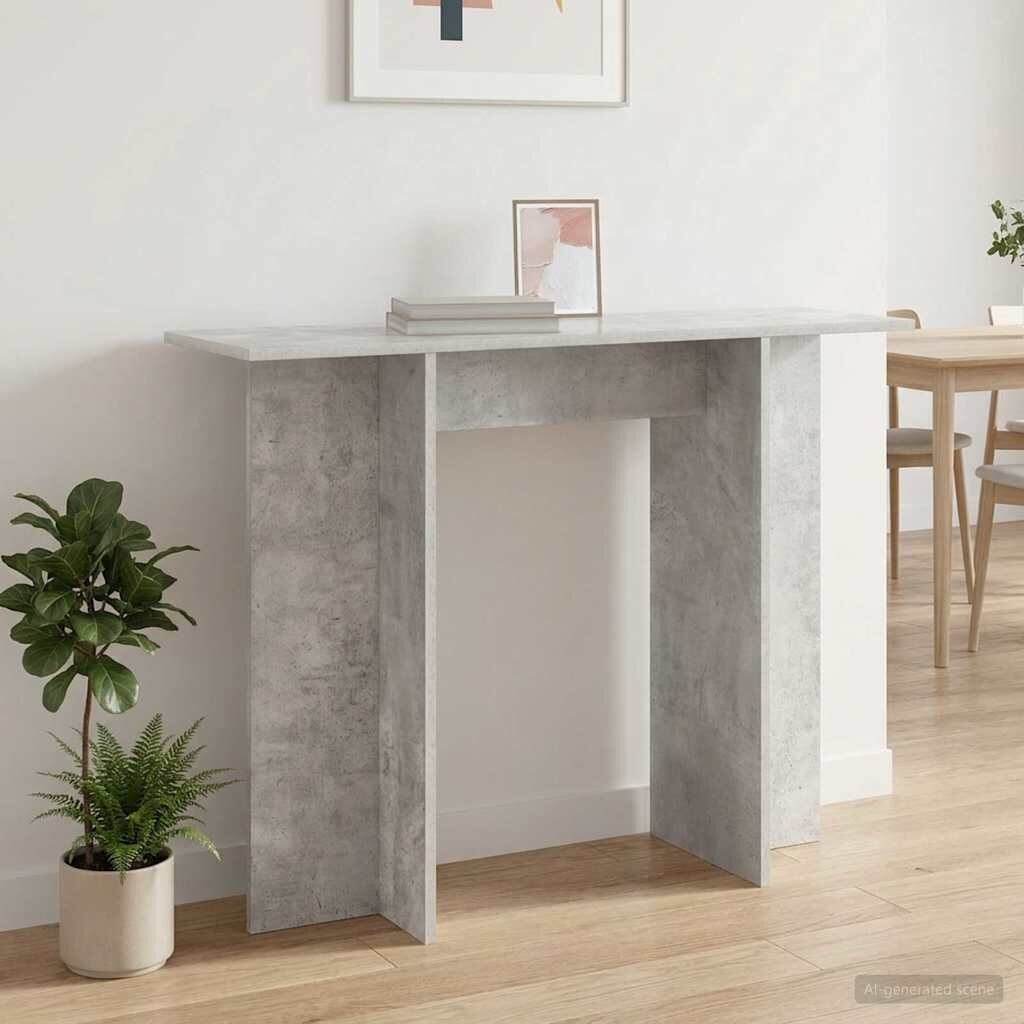 vidaXL Конзолна маса Бетонно сиво 100 x 30 x 75 см Инженерна дървесина