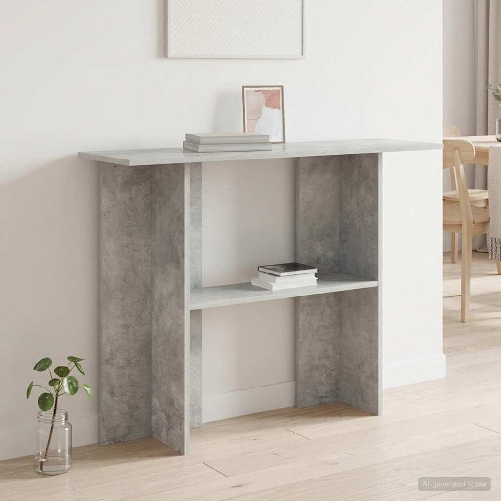 vidaXL Конзолна маса Бетонно сиво 100 x 30 x 75 см Инженерна дървесина