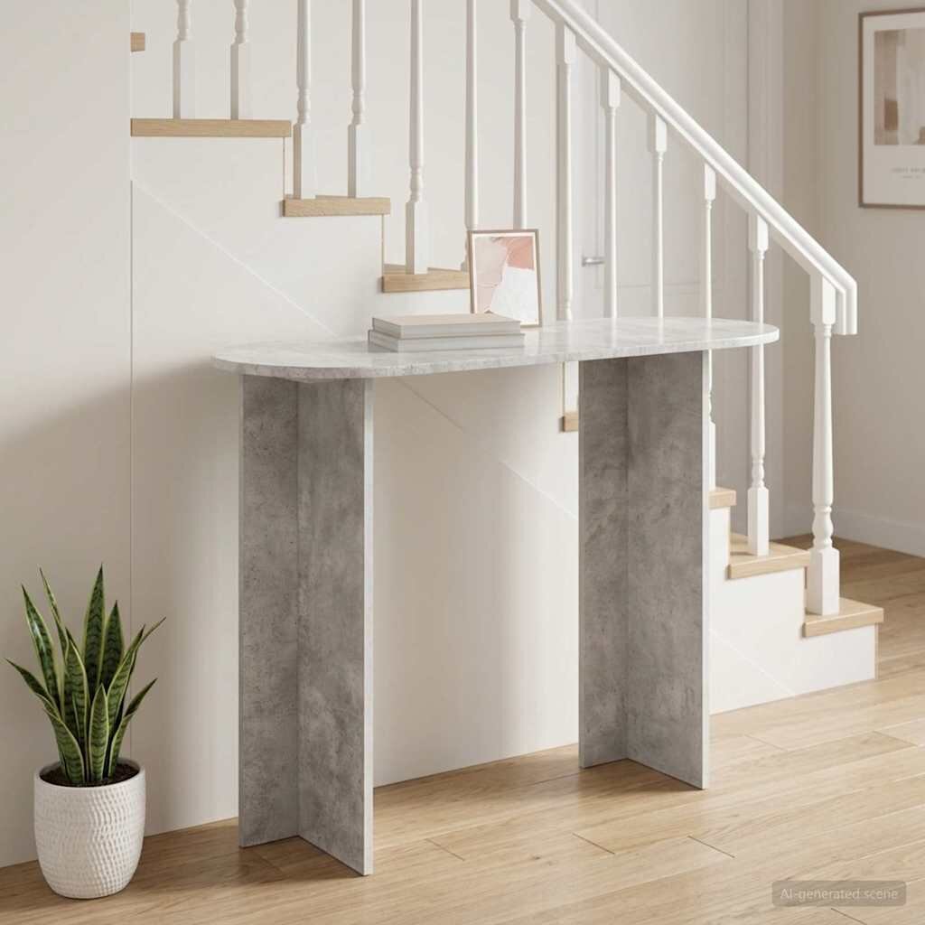 vidaXL Конзолна маса Бетонно сиво 100 x 395 x 75 см