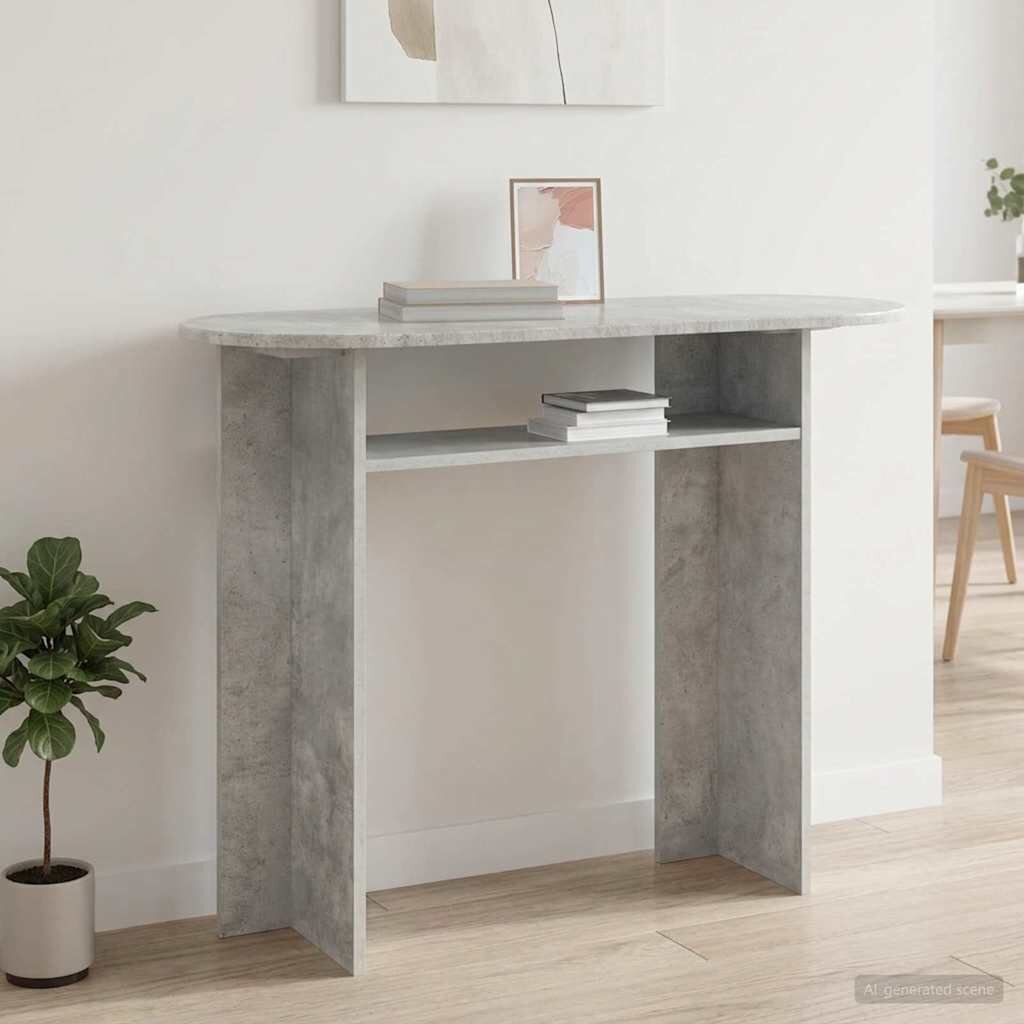 vidaXL Конзолна маса Бетонно сиво 100 x 395 x 75 см