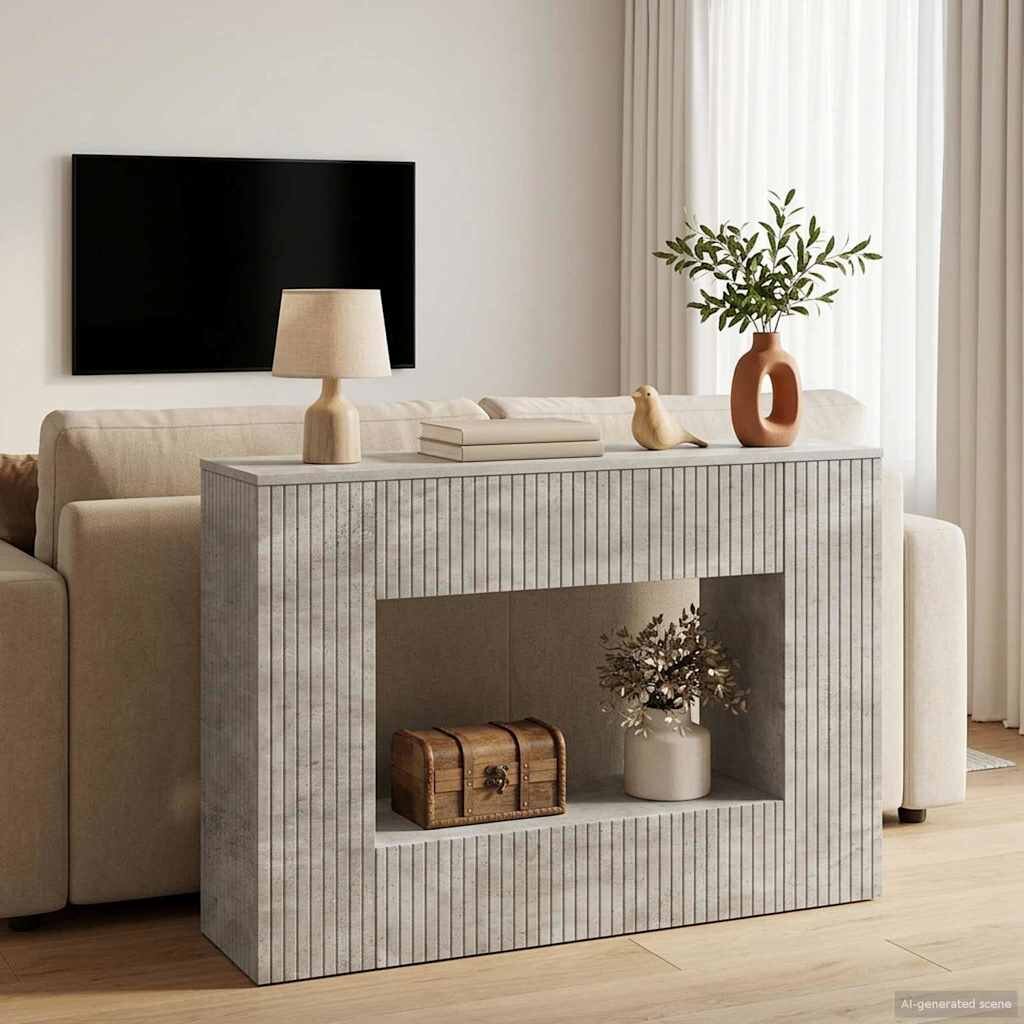 vidaXL Конзолна маса Бетонно Сиво 101 x 29 x 74 см