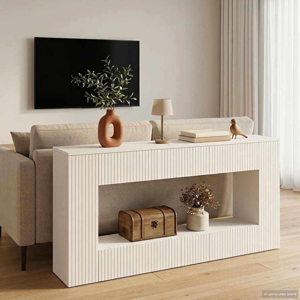 vidaXL Конзолна маса Бял 155 x 29 x 74 см Инженерен дървен материал