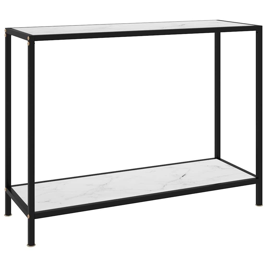 vidaXL Конзолна маса бяла 100x35x75 cм закалено стъкло