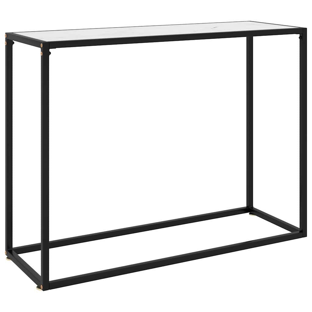vidaXL Конзолна маса бяла 100x35x75 cм закалено стъкло