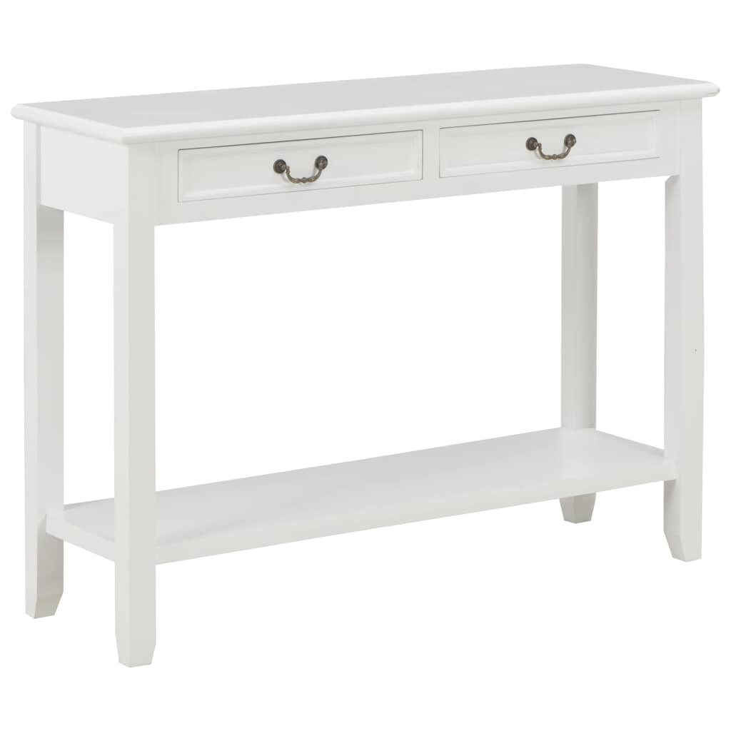 vidaXL Конзолна маса бяла 110x35x80 cм дърво