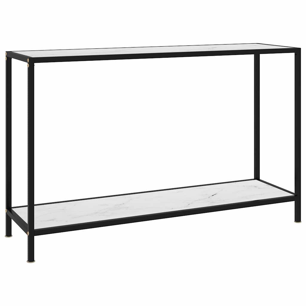 vidaXL Конзолна маса бяла 120x35x75 cм закалено стъкло