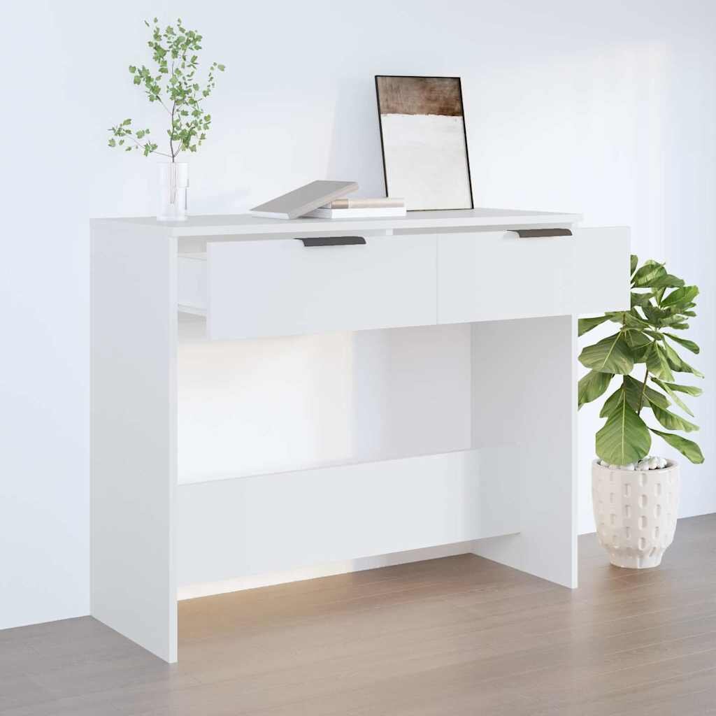 vidaXL Конзолна маса бяла 90x36x75 см инженерно дърво