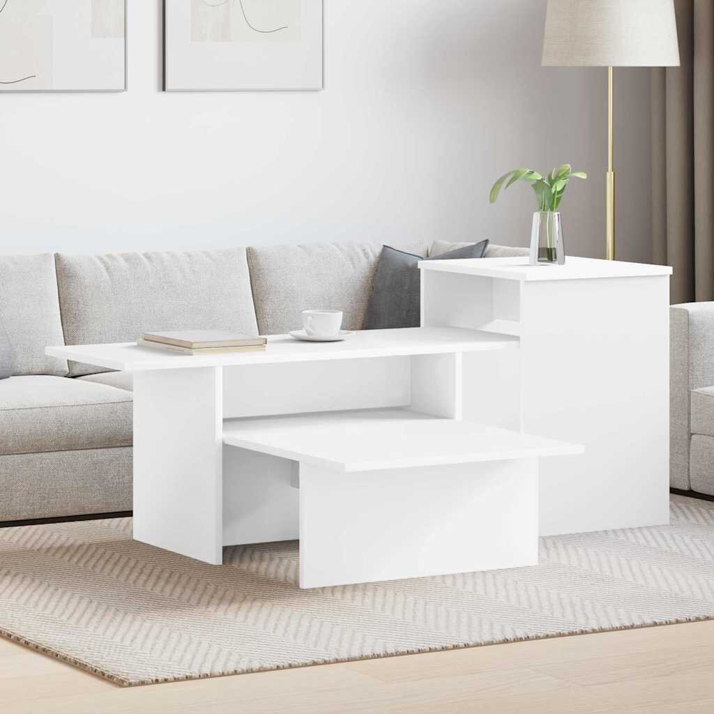 vidaXL Конзолна маса Бяло 915 x 35 x 385 см Инженерна дървесина