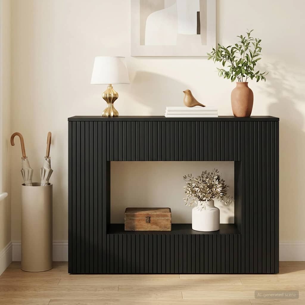 vidaXL Конзолна маса Черен 101 x 29 x 74 см Инженерен дървен материал