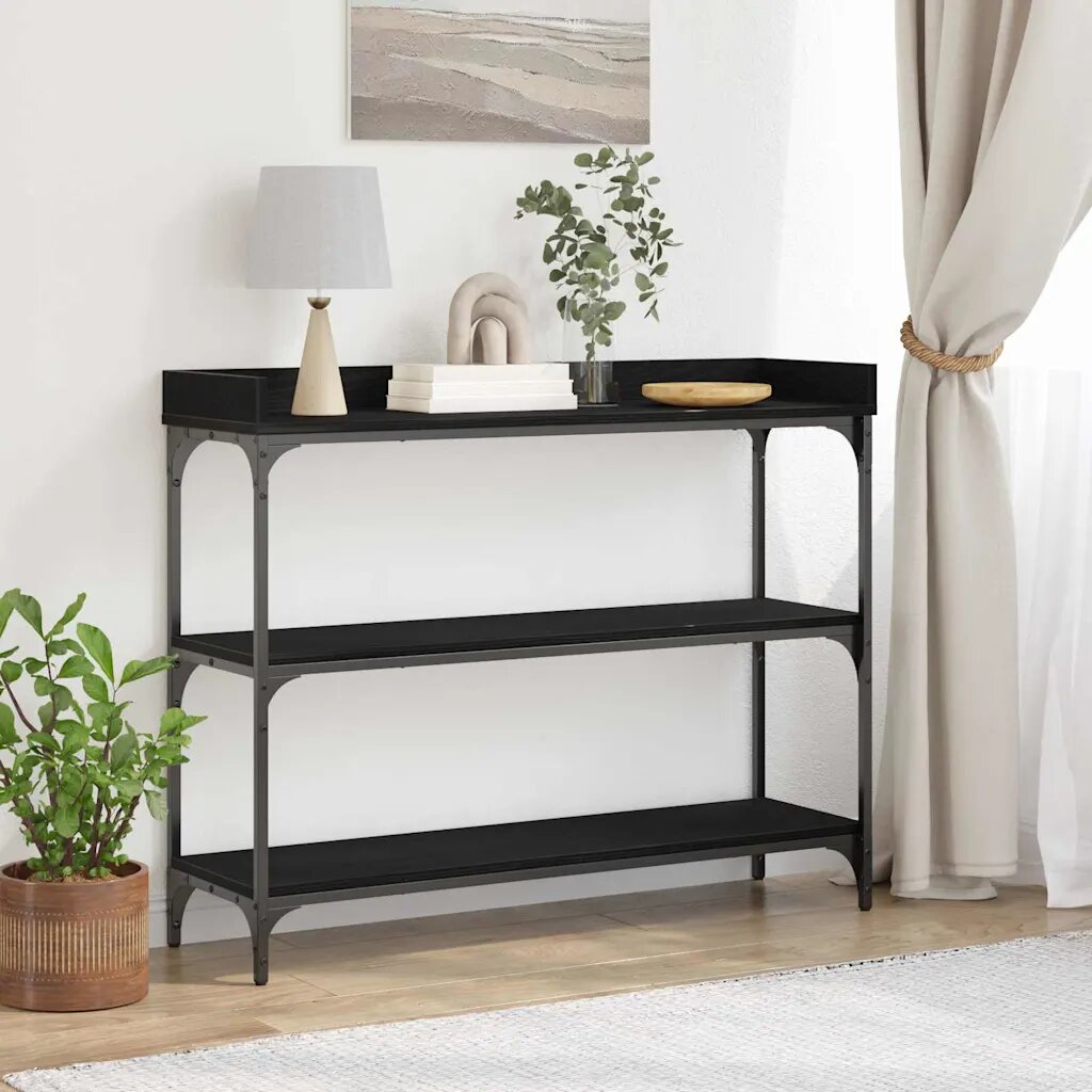 vidaXL Конзолна маса Черен дъб 100 x 30 x 80 см