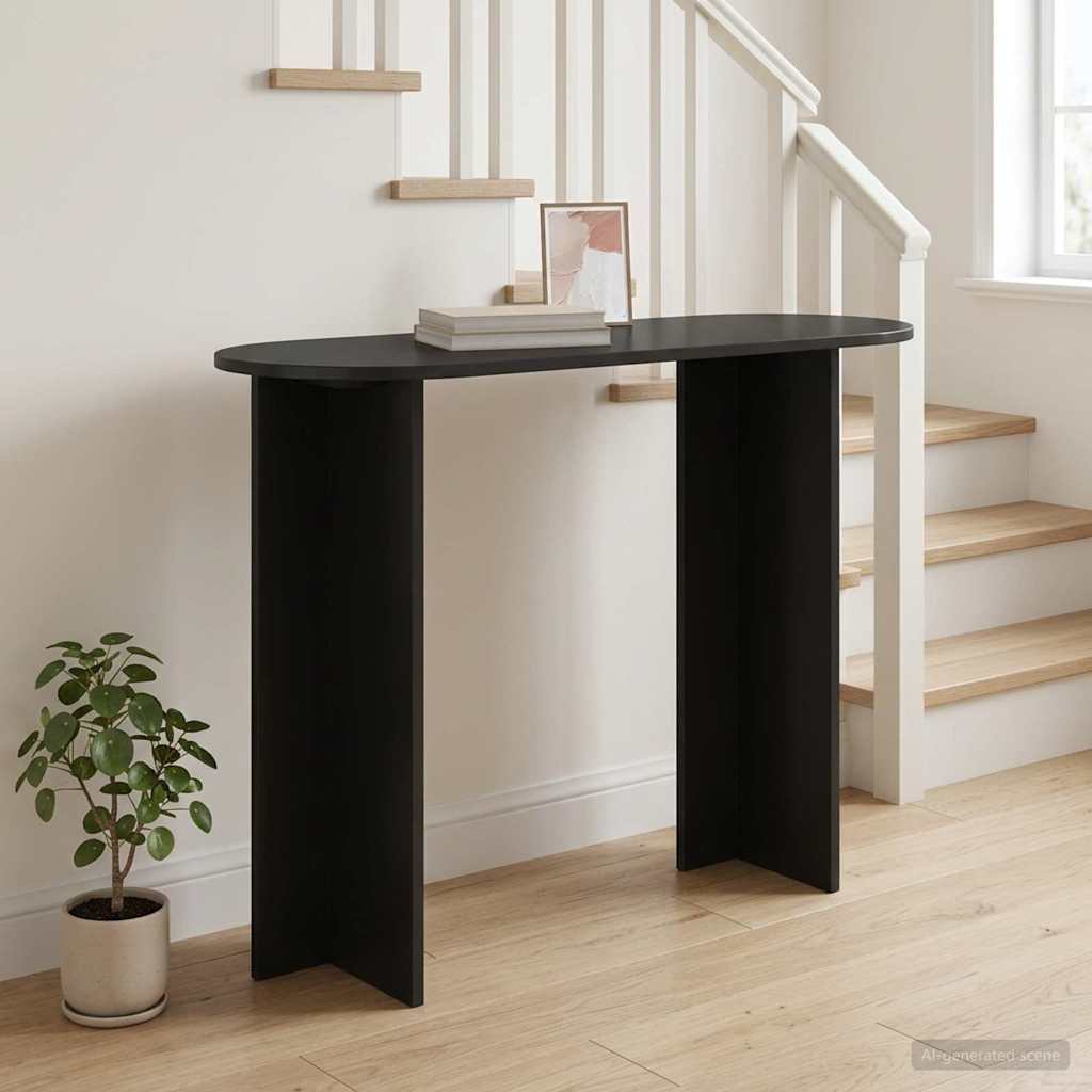 vidaXL Конзолна маса Черен дъб 100 x 395 x 75 см Инженерна дървесина