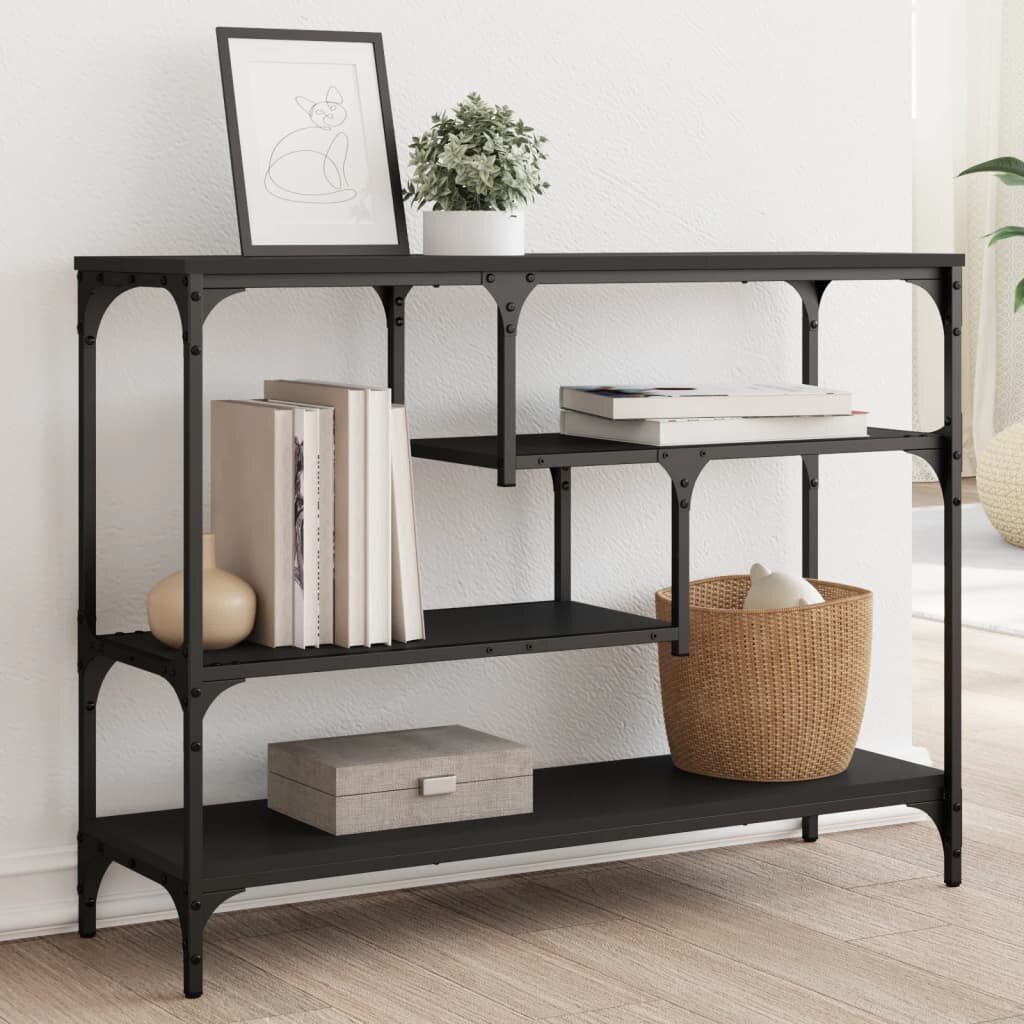 vidaXL Конзолна маса черна 100x30x75 см инженерно дърво