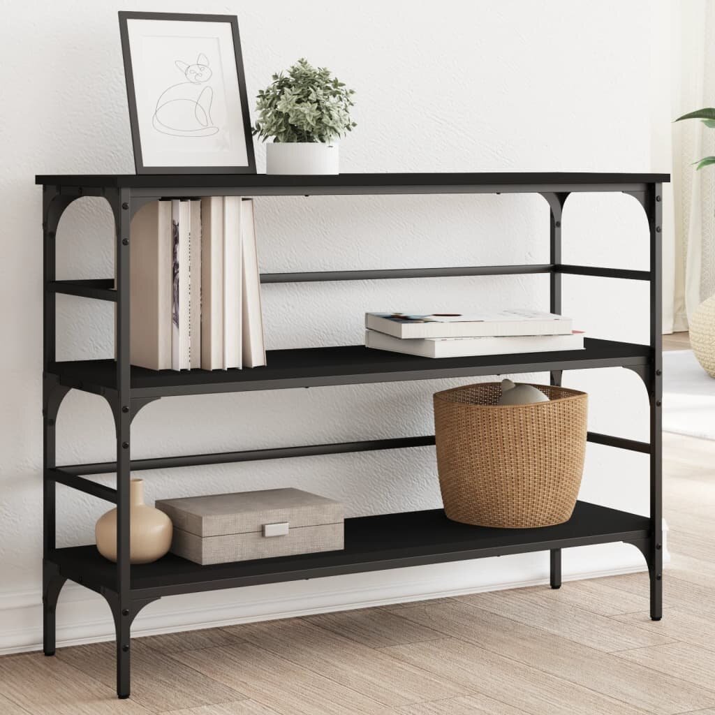vidaXL Конзолна маса черна 100x32x75 см инженерно дърво