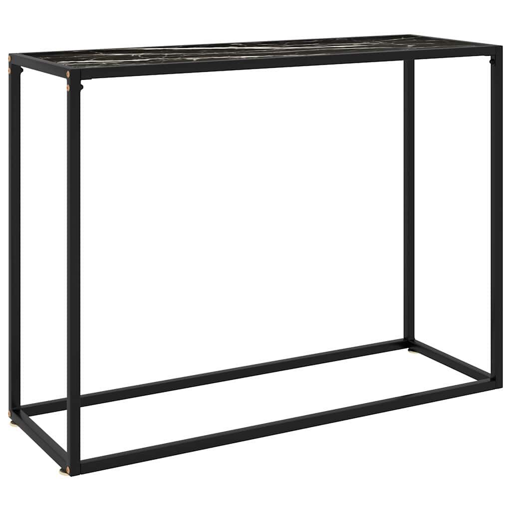 vidaXL Конзолна маса черна 100x35x75 cм закалено стъкло