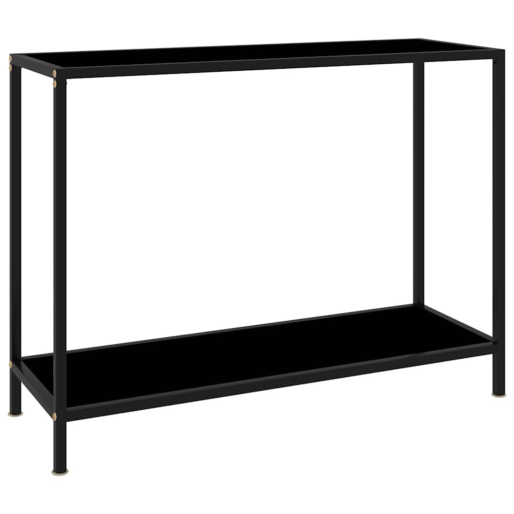 vidaXL Конзолна маса черна 100x35x75 cм закалено стъкло