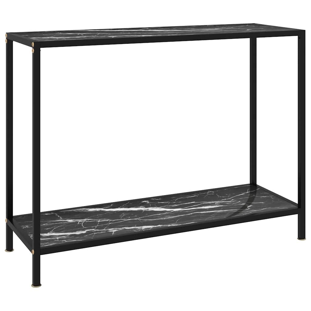 vidaXL Конзолна маса черна 100x35x75 cм закалено стъкло