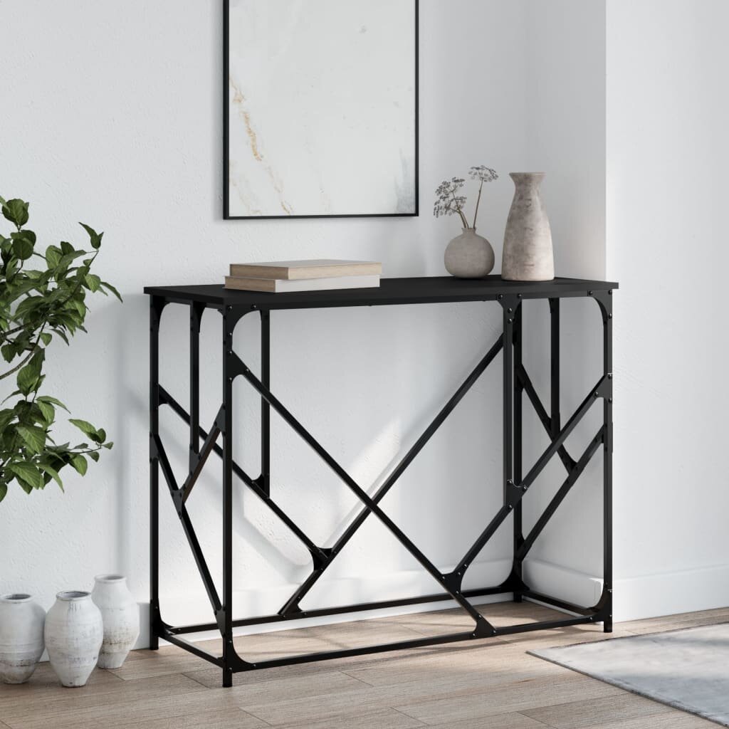 vidaXL Конзолна маса черна 100x40x80 см инженерно дърво