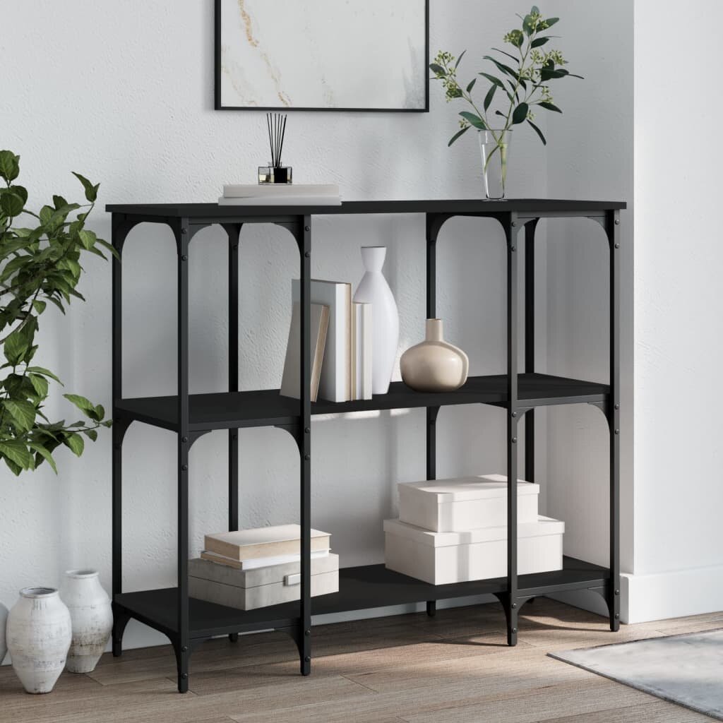 vidaXL Конзолна маса черна 102x35x90 см инженерно дърво