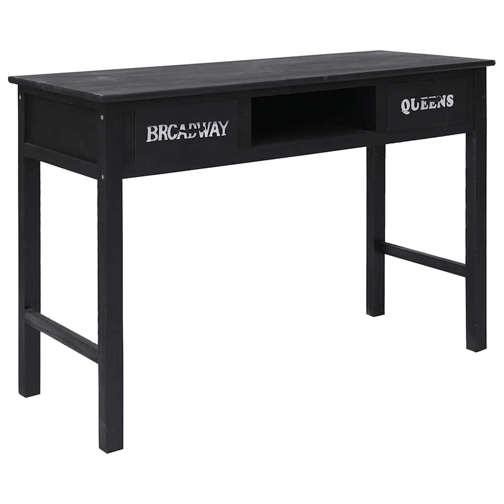 vidaXL Конзолна маса черна 110x45x76 cм дърво