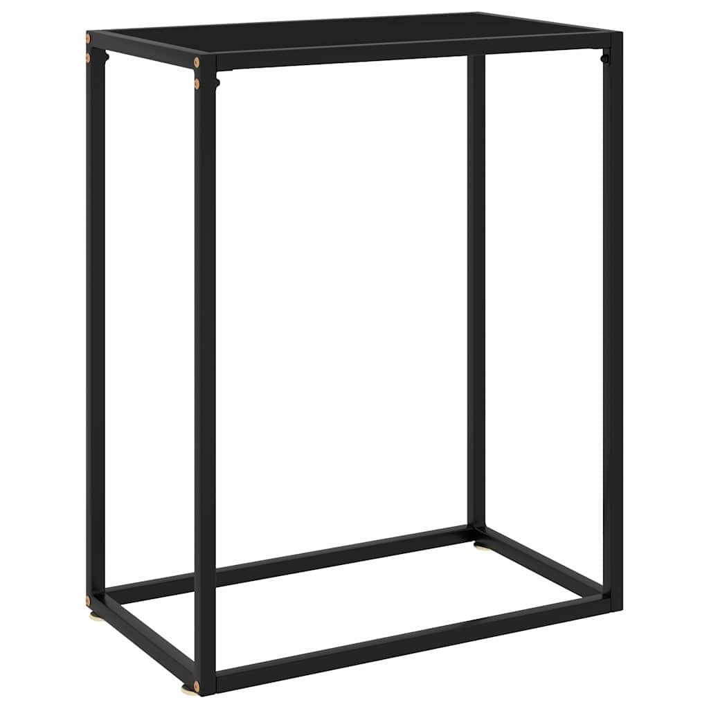 vidaXL Конзолна маса черна 60x35x75 cм закалено стъкло