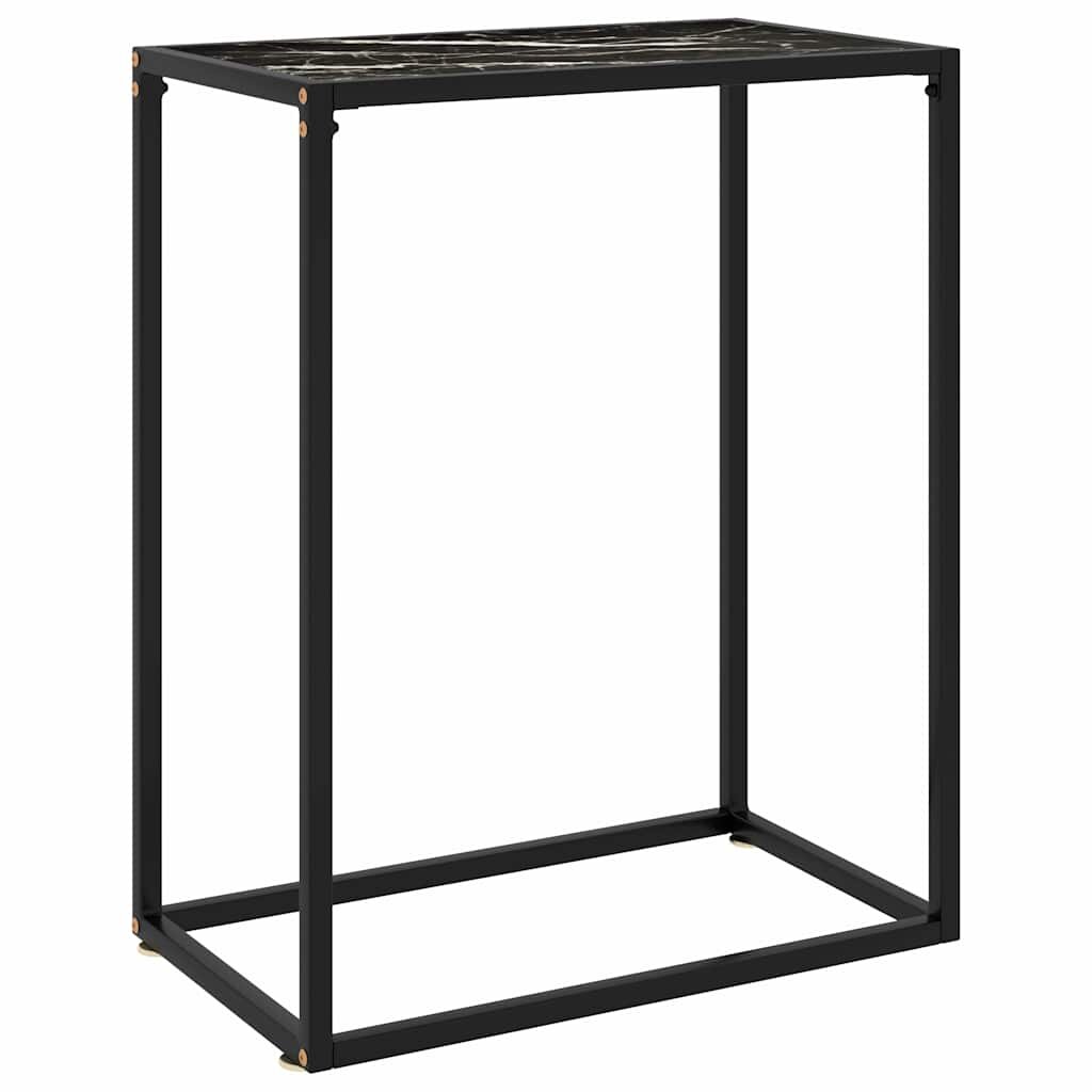 vidaXL Конзолна маса черна 60x35x75 cм закалено стъкло
