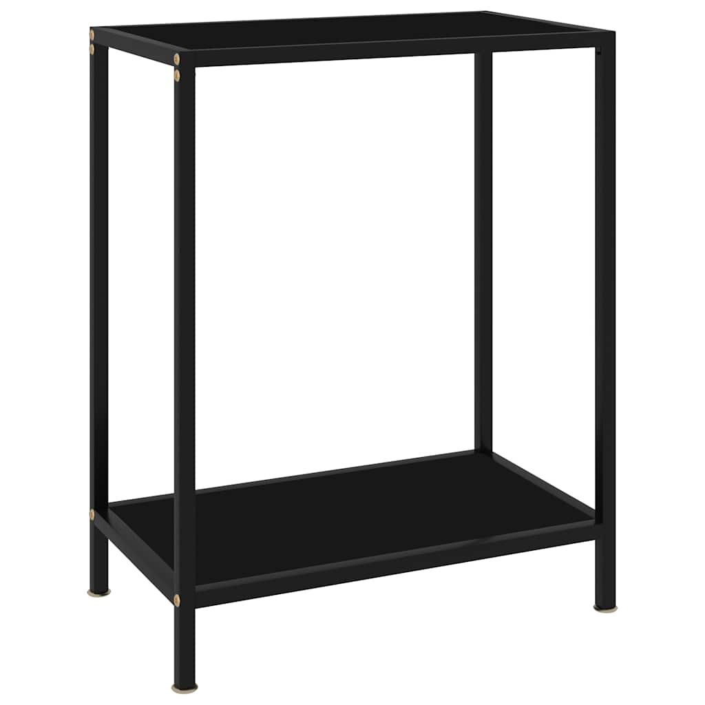 vidaXL Конзолна маса черна 60x35x75 cм закалено стъкло